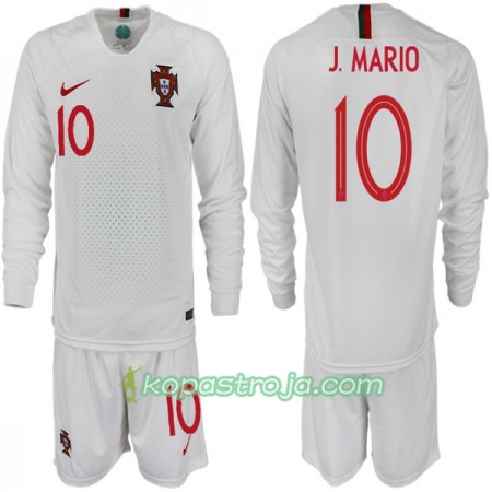 Billiga Fotbollströjor Portugal J. MARIO 10 Barn VM 2018 Borta tröja Långärmad